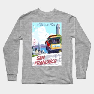 Vintage Travel Poster - San Francisco Long Sleeve T-Shirt